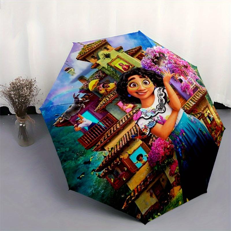 Disney Encanto Manual Opening and Closing Umbrella - 8-Rib Reinforced Folding Design, Lightweight and Portable, Suitable for Daily Business