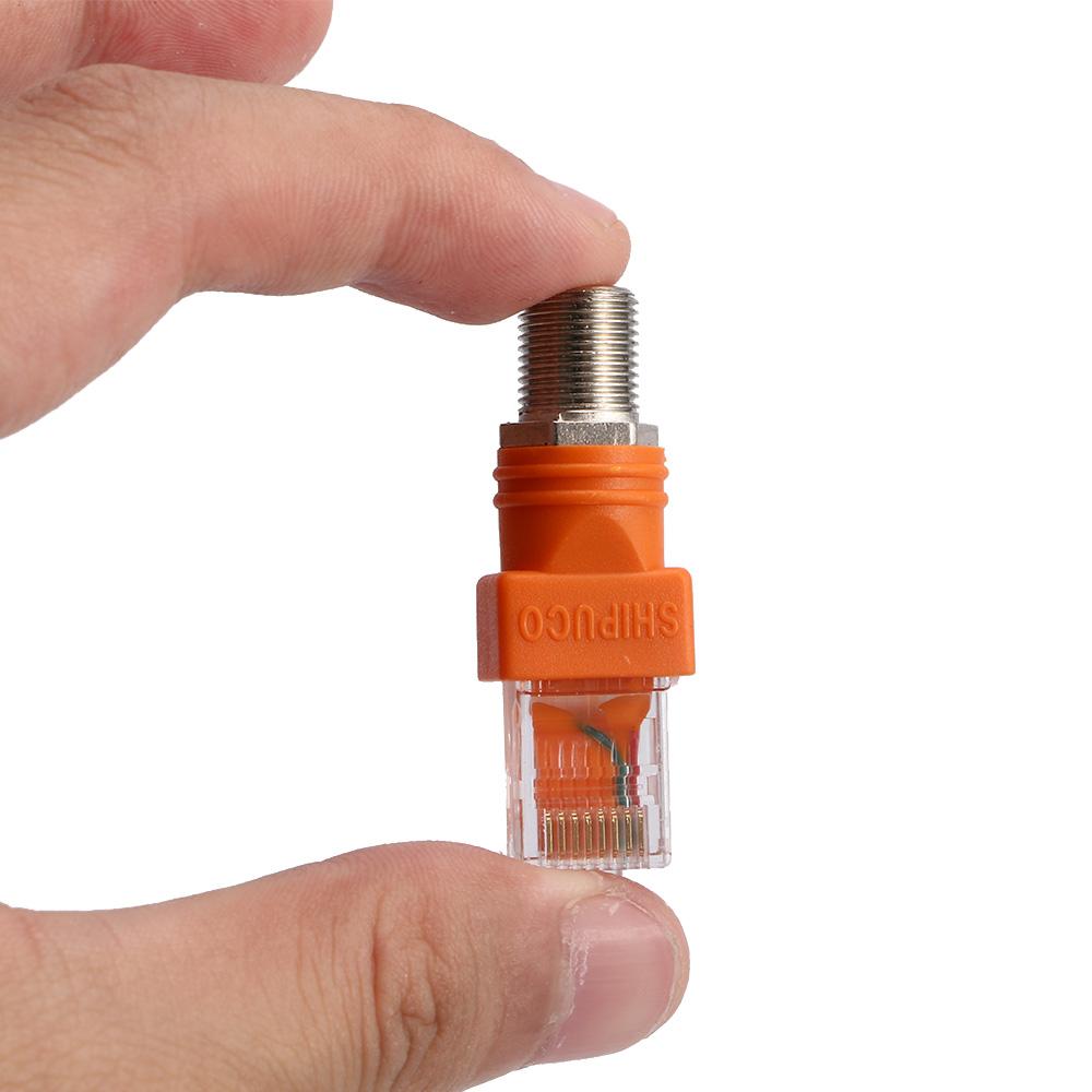 Coax Cable Connector Barrel Coupler RJ45 To RF Converter Adapter F Female To RJ45 Male Connector