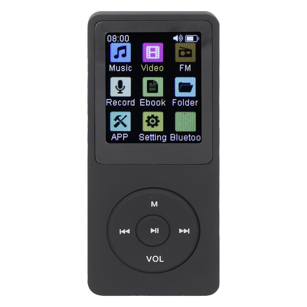 Bluetooth MP3 přehrávač 1,8palcový barevný displej vestavěný reproduktor čtečka elektronických knih záznamník kapesní