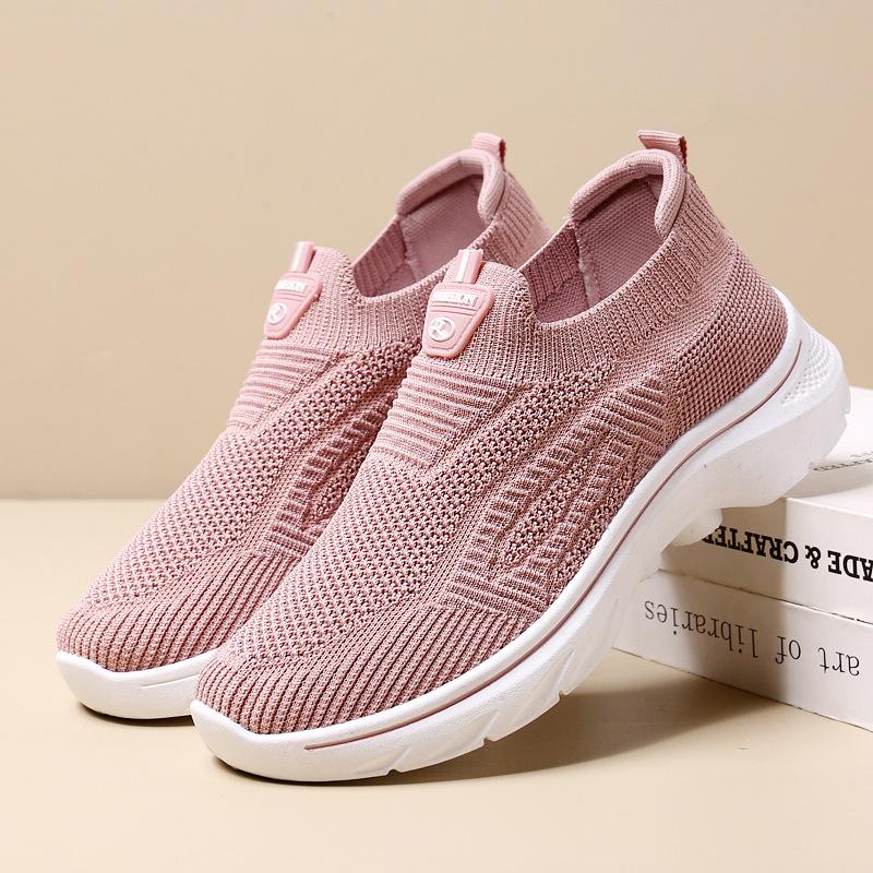 Women's shoes spring new sports shoes women's comfortable and breathable fly-woven mesh casual shoes women's breathable and comfortable