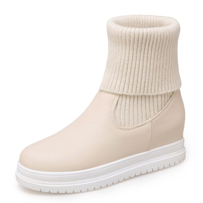 

Эластичные носки Ботильоны Женские Зимние Осенние Туфли Белые Удобные С Увеличением Роста Короткие Ботинки Девушки Водонепроницаемые 39 розовый