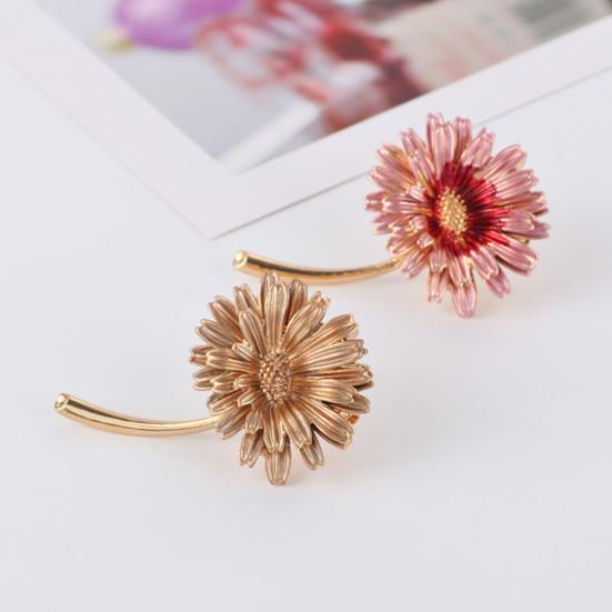 Women Brooch Gradient Enamel Flower Design Brooch Suit Lapel Sweater Dress Coat Badge Weddings Parties Daily Wear