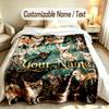 Decorative Artwork Theme Custom Blanket Personalized Name & Text Customized Soft Warm Throw Blanket Home Decor