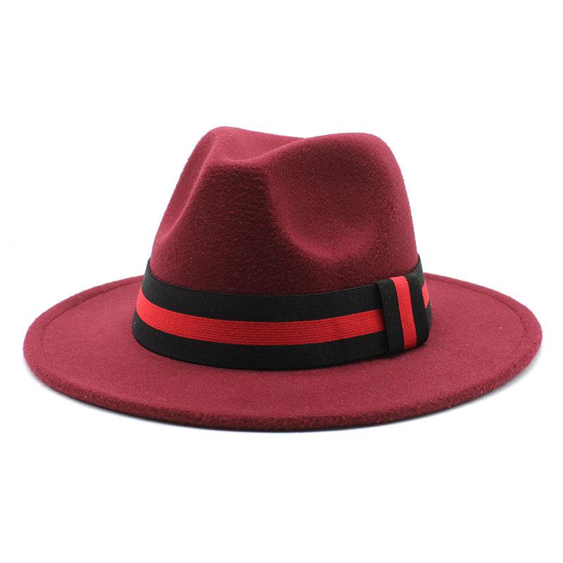 Ji Nan Ladies Black Wool Jazz Hat Big Eaves Hat Flat Edge Top Hat Czy-054