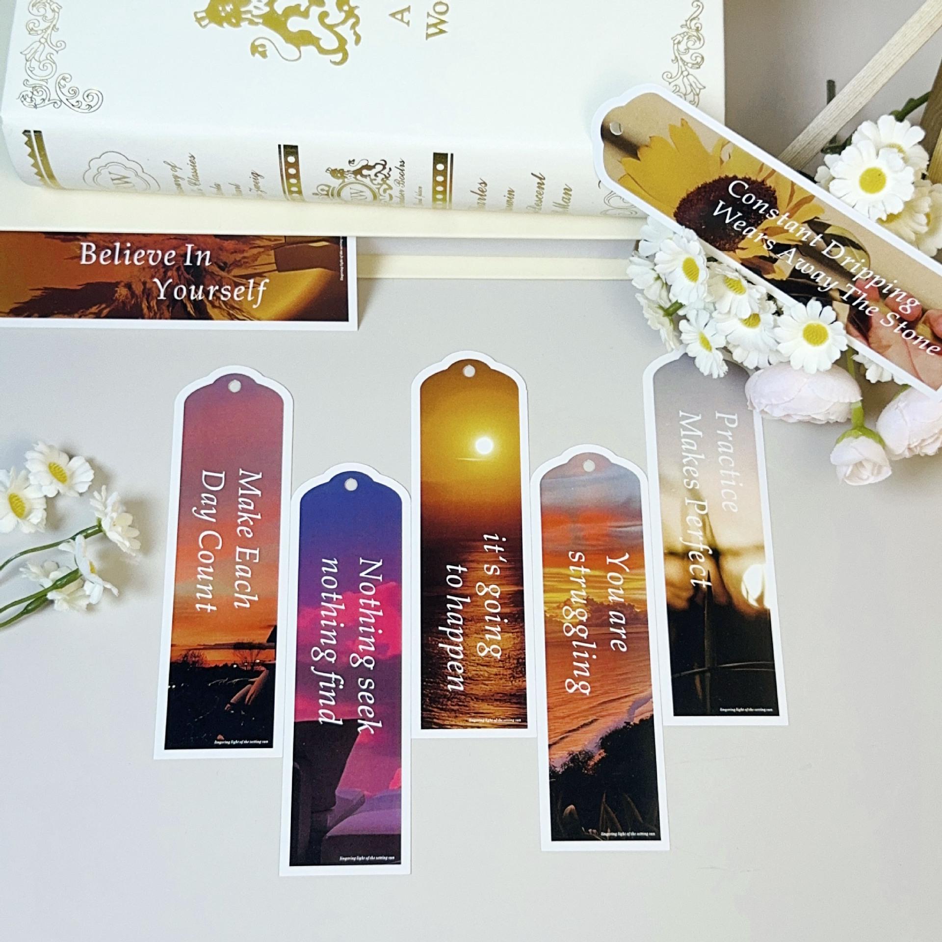 18 Sheets Student Motivational Inspirational Bookmarks: Artistic Landscape Design Premium Feel