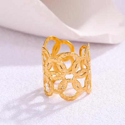Elegant Titanium Steel Open Ring for Women - Non-Fading, Light Luxury Design