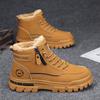Herre Vintersko i Vintage-stil - Casual Mid-legg Vinterstøvler med Snøring, Rund Tå og Slitesåle i PVC, Vinterstøvler
