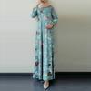 Womens Muslim Dress Islamic Clothing Long Sleeve Round Collar Print Dress Dress Maxi Dresses Plus Size S-5XL