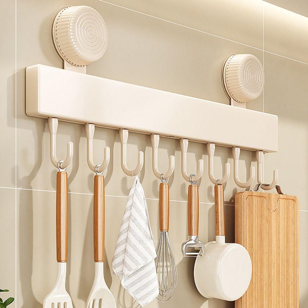 Wall-mounted Suction Cup Hooks Detachable Clothes Hanger Multifunctional Bathroom Rack  Household