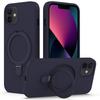 For iPhone 11 Magnetic Case with Ring Kickstand PC+Silicone Drop-Proof Phone Cover