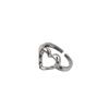 Trendy Heart Shaped Copper Ring For Women Adjustable Open Design Elegant Fashion Accessory