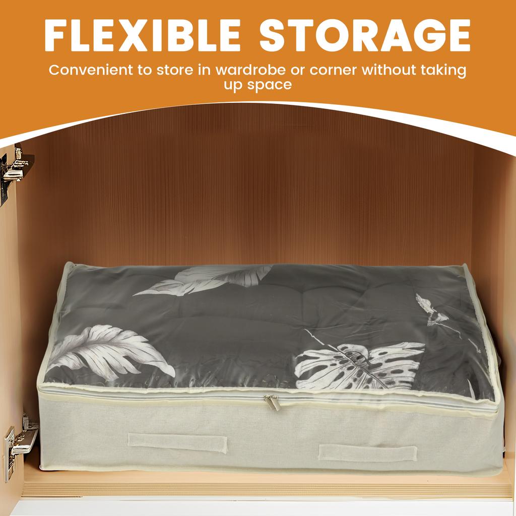 2Pcs Under Bed Organizer Large Capacity Under Bed Storage Bin with Double Zipper Multifunctional Clothing Organizer with Handle