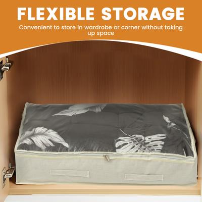 2 Pcs Under Bed Storage Bin Clothing Quilt Organizer Box with Clear PVC Lid Space - Saving Foldable Underbed Lockers