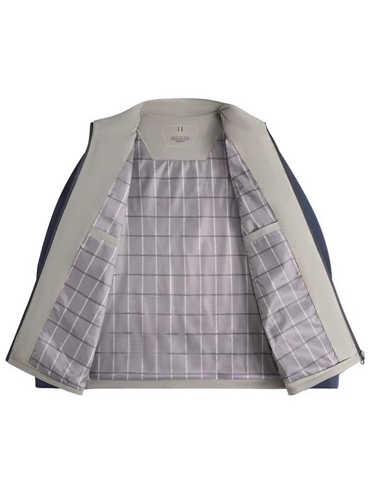 Men's Stand-up Collar Jacket for Spring/Fall - Casual Outerwear for Middle-Aged & Elderly