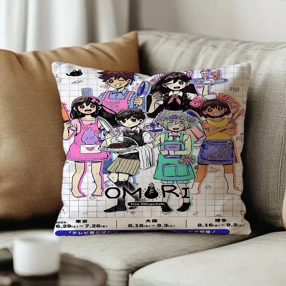 Classic Hot Horror Video Game Omori Cushion Cover Pillow Cover Decor Pillowcase Printed Cushion Case for Couch