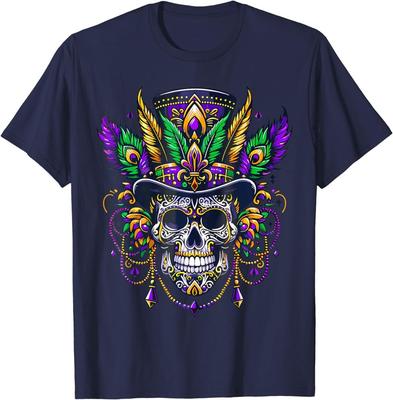 Mardi Gras Skull Top Hat New Orleans Witch Voodoo Unisex T-Shirt Unisex T-Shirt