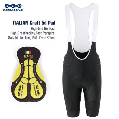 KEMALOCE Road Blank Schwarz Radlerhose stoßfest 5D Gel Pad Herren MTB Lycra Tights Knicker