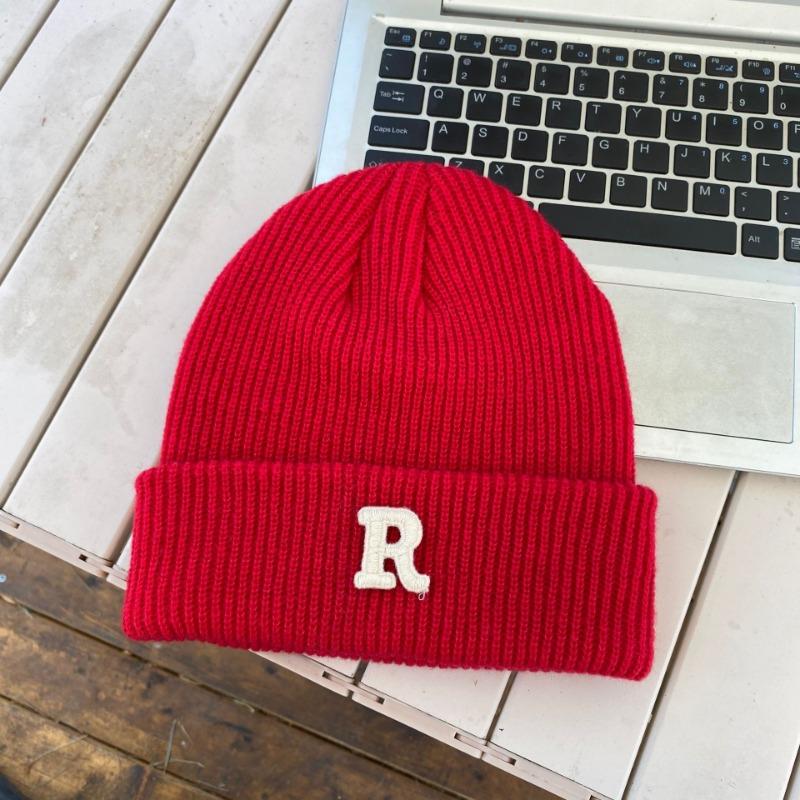 Hat winter female high-value round face student versatile cold-proof warm face small knitted wool hat
