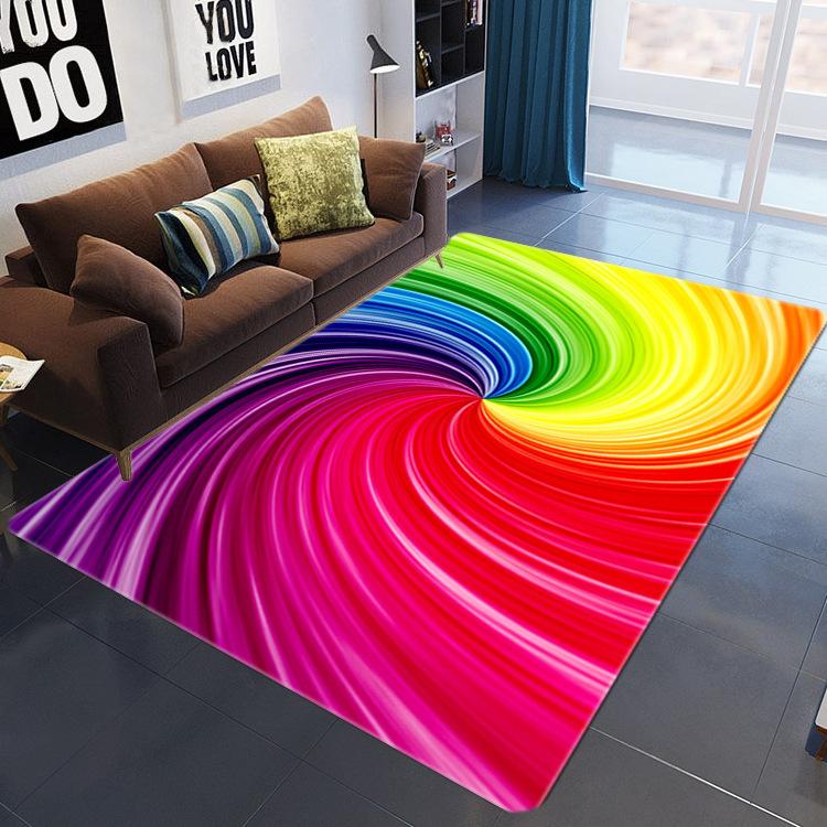 Nordic Living Room Carpet Bedroom Bedside Simple Printing Floor Mat 3D