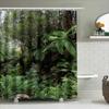 Regenwaldgrün Duschvorhang Moderne Badezimmerdeko für den Heimbadebereich Wasserdichter Stoff Größe Anpassbar