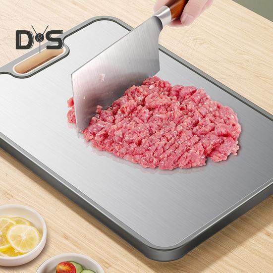 Double Sided Cutting Board with Juice Groove 2-in-1 Non-Slip Vegetable Chopping Board Scratch Resistant Mesh Design Chopping Block Kitchen Gifts
