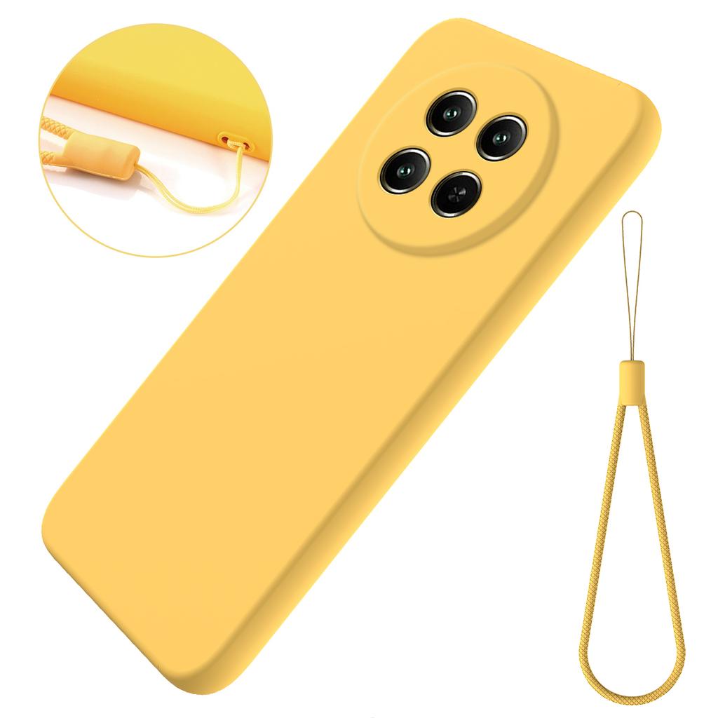 For Realme 12 5G/12x 5G Case Liquid Silicone Drop-Proof Phone Cover with Wrist Strap