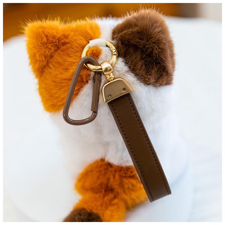 Charming Scented Mini Cat Rabbit Plush Keychain Ornament for Desk Decompression