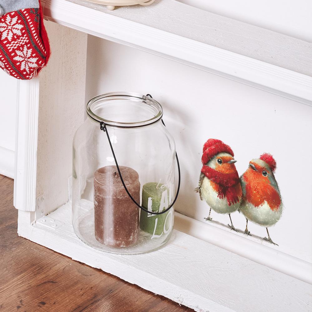 Christmas Atmosphere Decoration Bird Glass Door And Window Stickers
