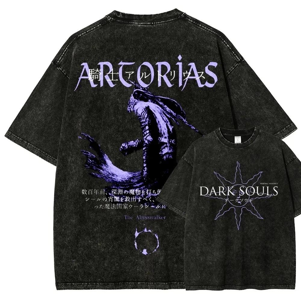 

Dark Souls Washed TShirt Personalized Apparel FourSeason Loose Fit Unisex YK Short Sleeve Classic Casual Style S