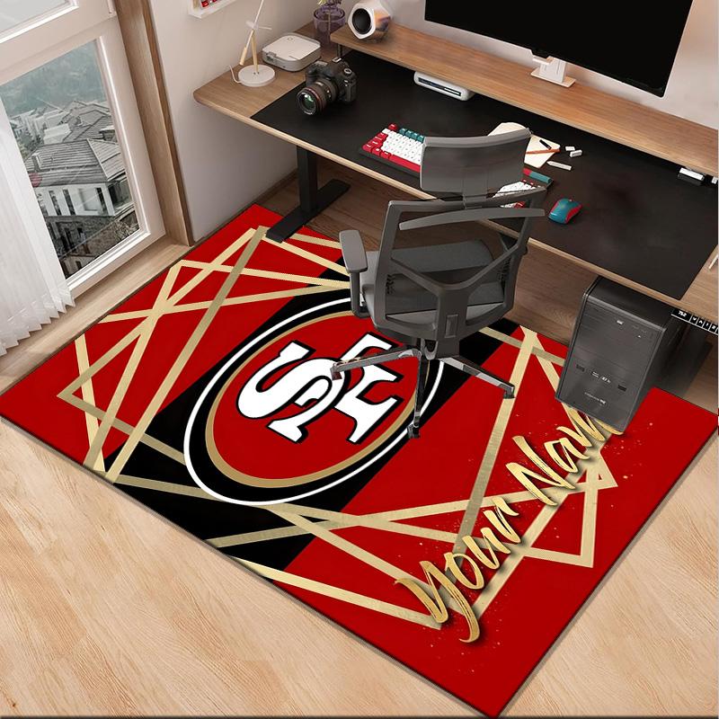 Custom NameVintage 49ers Football Carpet, Indoor Rug, Chair Rug, Living Rooms, Doormat Made From Polyester Home Decor Birthday Christmas Gifts