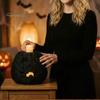 Decoraciones Espeluznantes para Repisa Halloween Cesta de Calabaza de Resina, Linterna Falsa Tejida Adorno, Acentos para el Hogar para Bote de Dulces Negro Decoración de Mesa Regalo de Inauguración