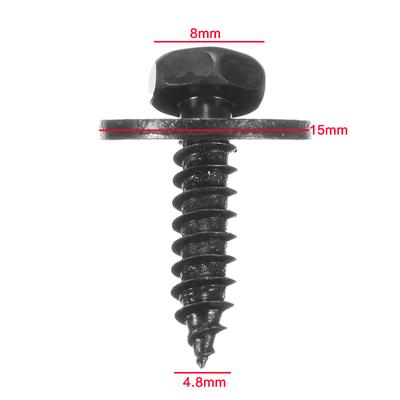 10Pcs/20Pcs Black 4.8Mm Hex Head Self Tapping Screws, Automotive Self Tapping Screws and Washers Suitable for Bmw Repair Screws