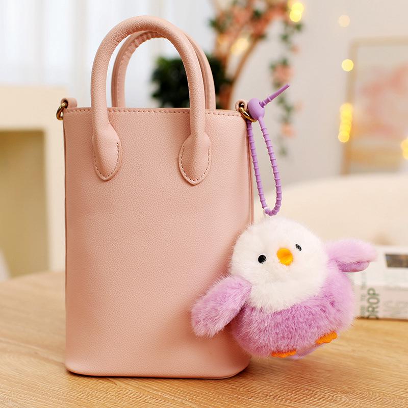 Charming Sparrow Bird Plush Pendant Keychain for Girls' Bags Ornaments