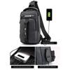 Herren USB-Lade Schulter Umhängetasche Rucksack Diebstahlschutz Wasserdicht Crossbody Taschen Reißverschluss Sport Gürteltaschen Aufbewahrung