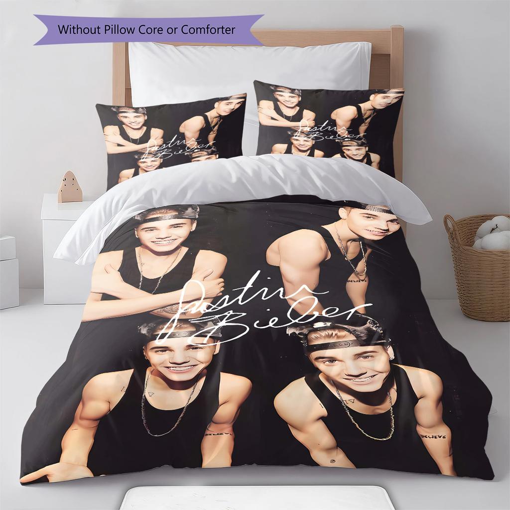 Set Copripiumino Trapuntato con Fantasia Bieber Federa Decorazione Casa Regalo (1 * copripiumino + 2 * federa, senza nucleo)