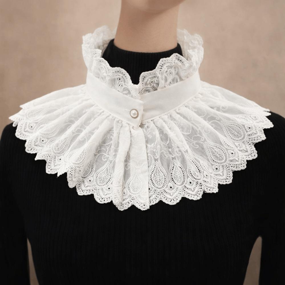 Hollow Embroidery Detachable Collar White Cotton Embroidered Stand Collar  Photograph Accessory