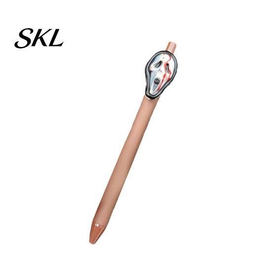 Stylish Matte Texture Pens Halloween Ballpoint Pen, Cute Ghost Skull Pumpkin Retractable Gel Ink Portable Pocket Clip 0.5mm Fine Point Writing Pen for