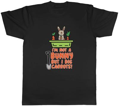 Funny Gardening Mens T-Shirt Not a Bunny But I Dig Carrots Unisex Tee Gift