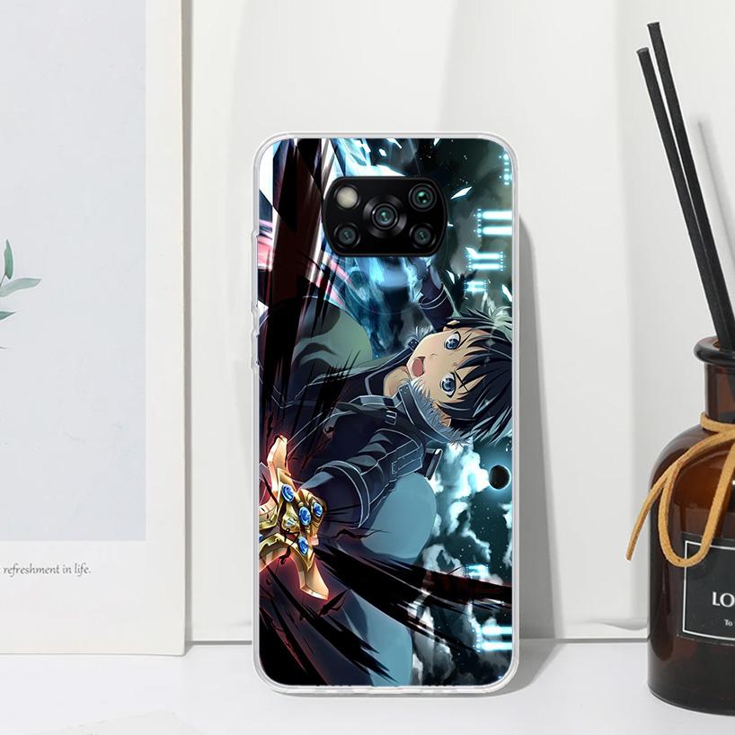 Sword Art Online Anime Phone Case For Xiaomi Poco X7 X6 X5 M7 M8 Pro F7 Ultra Redmi 15C 15 13C 13 12C 12 10 10C 10A Art Fundas P