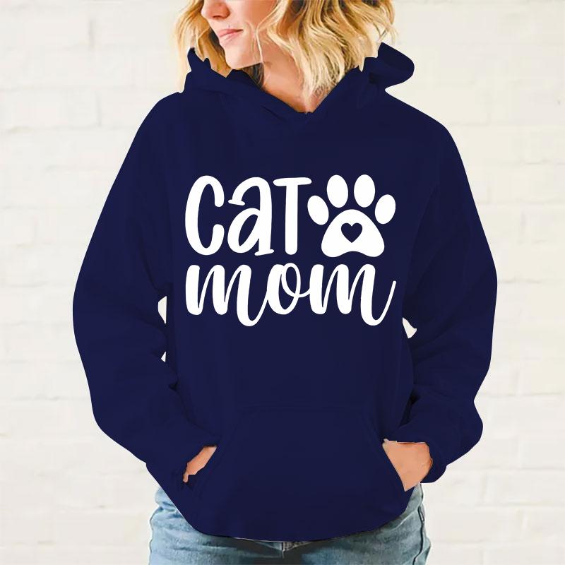 New Fashion Cat Mom Printed Hoodie Women Men Autumn Winter Warm Sweatshirt Hip Hop Harajuku Streetwear Long Sleeve Pullover
