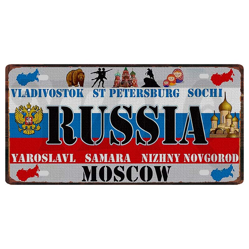 YZFQ Mexico Spain Metal Tin Sign Colombia USA Poster For Wall Restaurant Bar Home Decor 30X15CM Customizable DC-1512A