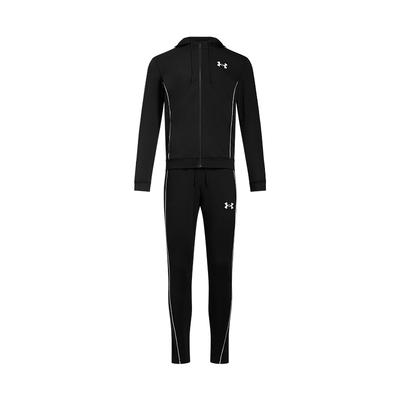 Dres Logo Bluza z kapturem Długi rękaw Top Slim Wygodny Modny Długie spodnie Zestaw casualowo-sportowy Męskie Dresy Czarne 1390152-001