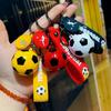 Creative Sports Keychain: Football & Basketball PVC Soft Rubber Pendant Souvenir Gift Ornament.