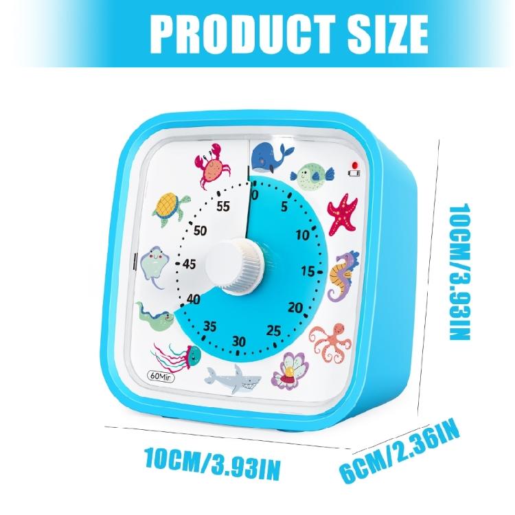 Lovely Marine Creature Shape Countdowns Device With 60 Minutes Ranges And Shockproof Case Perfect For Learners