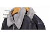 Black & Gray Men's Slim Lapel Denim Jacket with Velvet Lamb Plush, 2024 Korean-Style Winter Edition