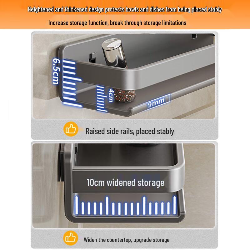 Stanzfreies wandmontiertes Küchenregal aus Edelstahl