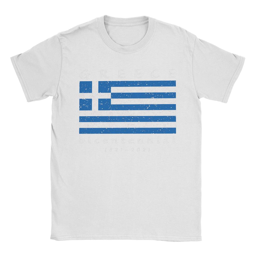 Greek Greece Flag Independence Day 1821 Bicentennial 200 years TShirt Cotton TShirts For Mens Tee Shirt Short Sleeve Top Tees