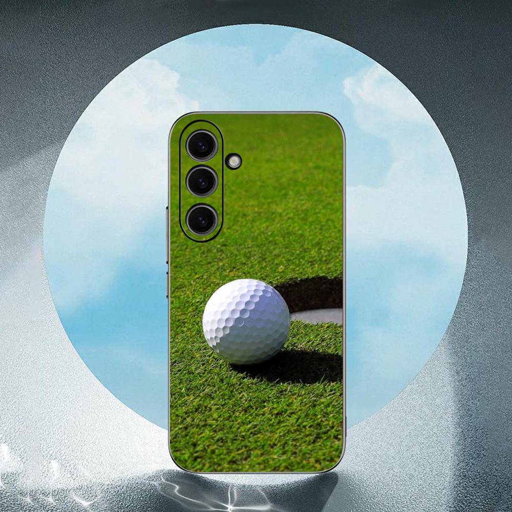 Sport Art Golf Ball For Samsung Galaxy S25 S24 S23 Ultra S22 S21 Plus S20 Black Soft Silicone Protective Case