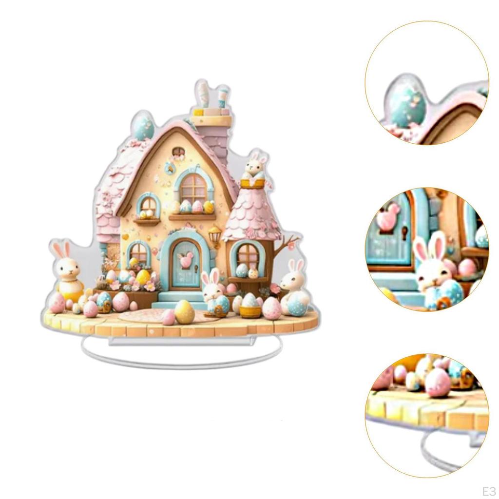 Easter Eggs Rabbit Decor ,Easter Decoration ,2D Tabletop Sign, Bunny Ornament for Indoor Bedroom
