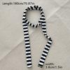1PC Fashion Accessories Breathable Scarf Cool Thin Scarf Warm Long Scarf Comfortable Striped Design Y2K 180x4cm